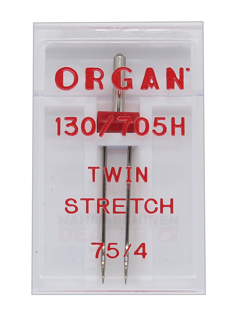 Organ Zwillingsnadel Twin Stretch Stärke 75 / 4.0 / System 130/705H / 1 Nadel / Dose