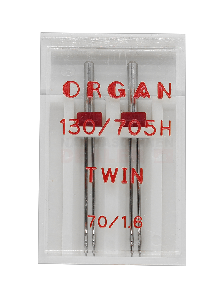 Organ Zwillingsnadel Stärke 70 / 1.6 / System 130/705H / 2 Nadeln / SB