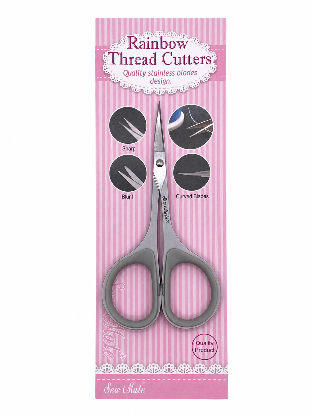 Sew Mate Stickschere (gebogene Spitze) ES-1081CB mit Soft-Touch-Griffen