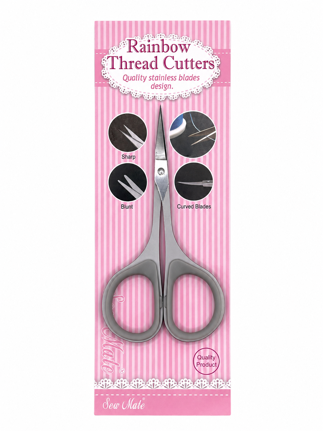 Sew Mate Stickschere (gerade Spitze) ES-1081 mit Soft-Touch-Griffen