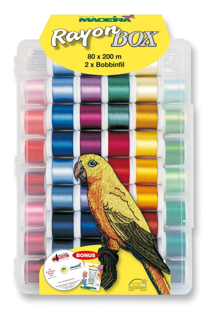 Madeira Rayon Stickgarn-Box 80 Farben